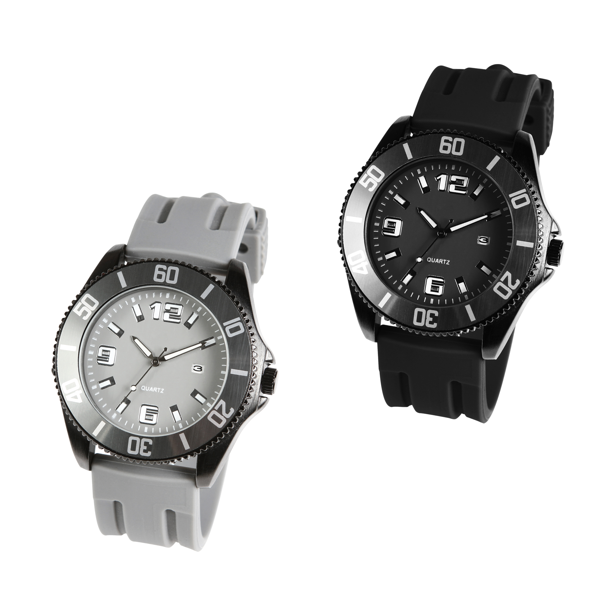 RELOJ CON CAJA METALICA, CORREA DE SILICON DIAL EN ARILLO GIRATORIO FECHADOR Y MAQUINARIA JAPONESA E507